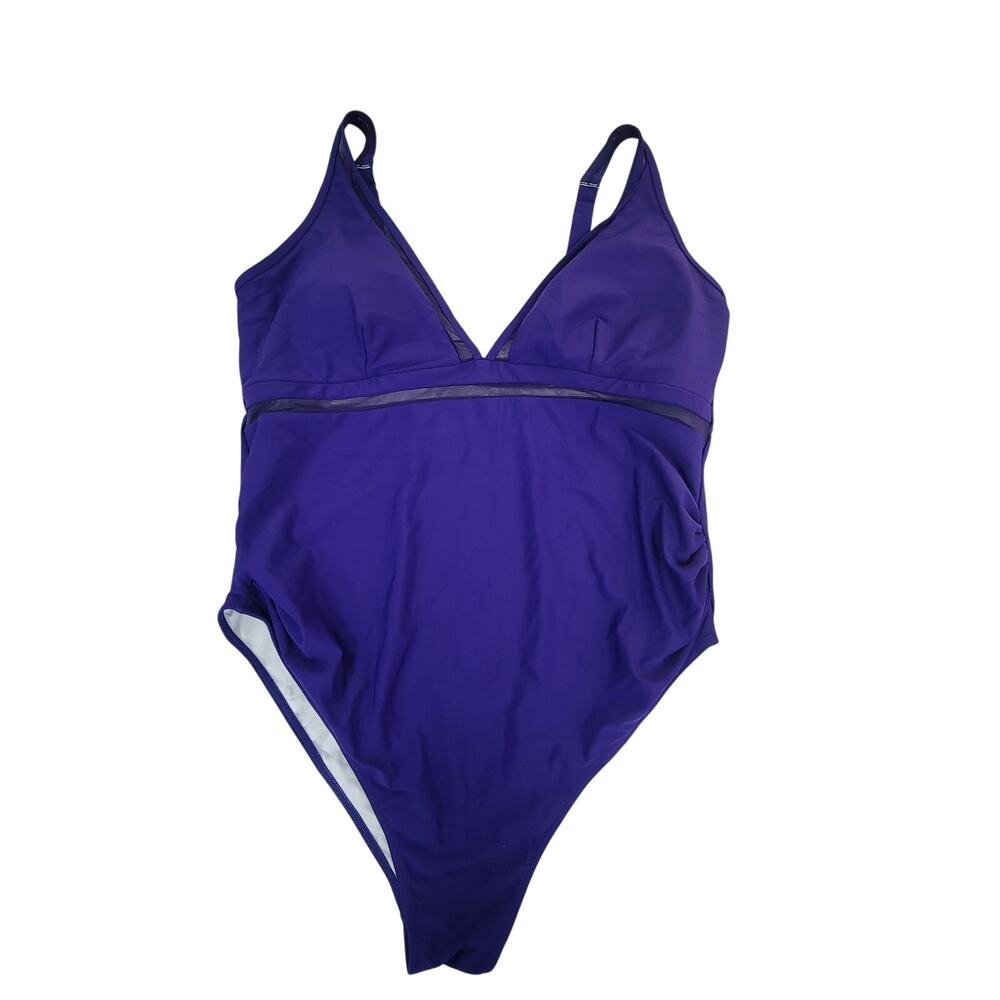 ZAFUL Purple V-Neck High Leg One Piece Swimsuit Women's US 16-18 NWT